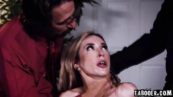 Aiden Ashley fucked by two ruthless men!