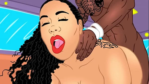 Anime Bigass Latina Queen Rogue xxx takes on Big black dick