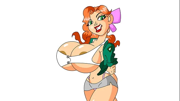 Big boobs cartoon about blouse burst