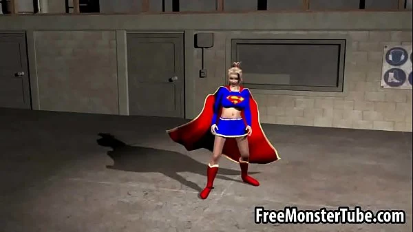 Foxy 3D cartoon Supergirl riding a rock hard cock