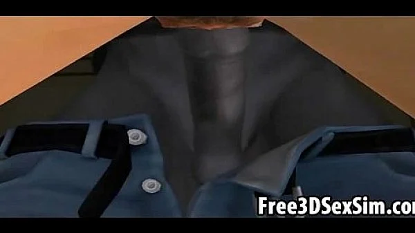 Horny 3D cartoon hunk enjoys getting double teamed