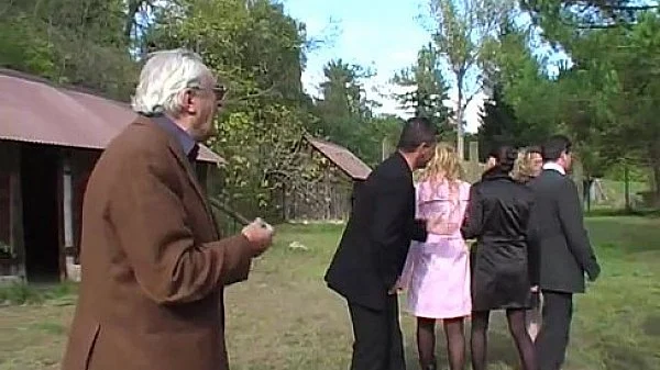 Mature in stockings gangbang