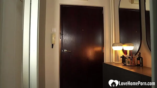 Sucking his cock on my knees