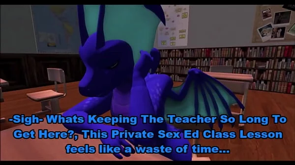 Teacher Cynder fucks her dragon student in Sex Ed