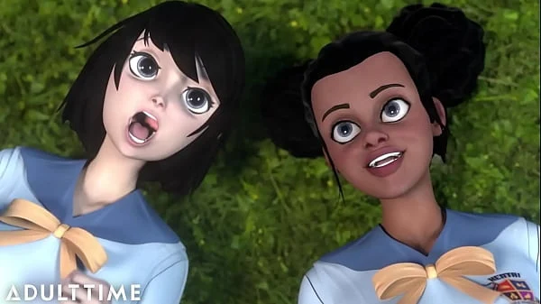 Busty Hentai Babes Fuck While Everyone Is On Gone