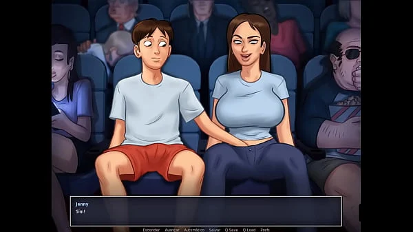 Jogo Porno 2D, SummerTime Saga ep 37 – Tem um Nerdão espiando a Jenny de Biquini