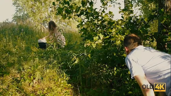 OLD4K. Old man doesnt waste chance to fuck teen GF outdoors