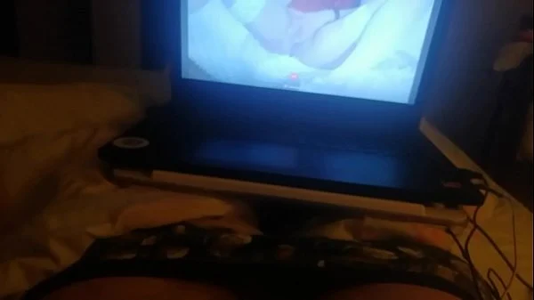 rudywade123 profile, my home video, I shoot as I masturbate with a girl on a webcam, lying on the bed in front of my laptop and cum