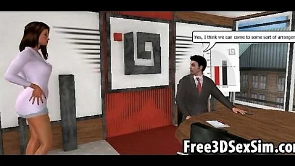 Sexy 3D cartoon secretary gets fucked by her boss