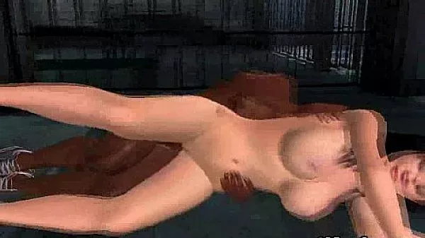 She is a hot 3D brunette babe with big tits who is fucking