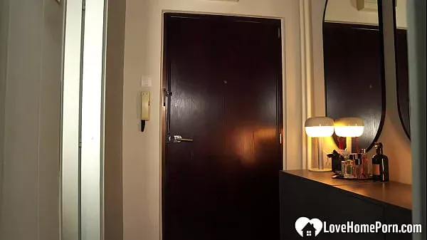 Sucking his cock on my knees