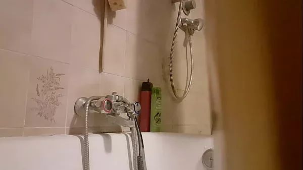 Your slutty Italian stepmother shows you her hairy pussy while you hide and watch her and masturbate