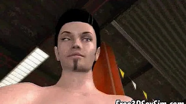 Yummy 3D cartoon redhead babe gets double teamed