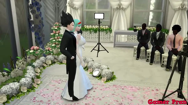 Bulma Marriage Episode 2 Beautiful Newly Married Wife at her Wedding takes erotic photos of her in front of her Cuckold Husband fucked by Old Netorare Hentai