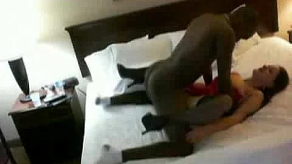 Fly interracial couple enjoy their motel room fuck