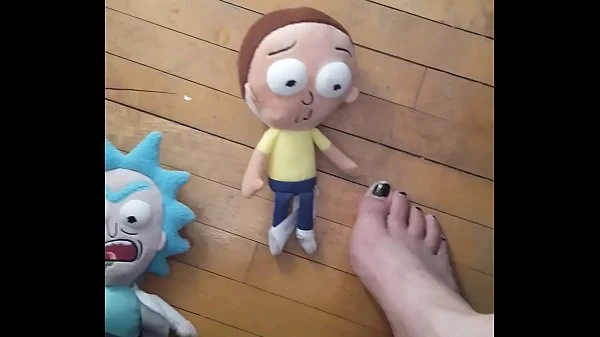 Giant Woman Barefoot Crushes, Tramples, and Kicks 2 Small Guys