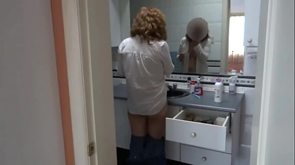 I please my stepson so he can masturbate while watching me and cum in my hairy pussy