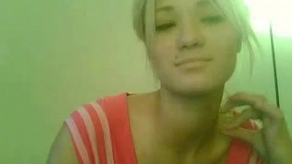 Lovely blonde masturbates on camera