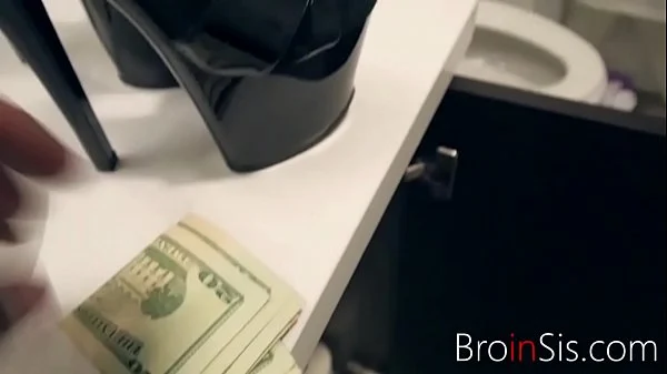 Needy step sister fucks brother for MONEY