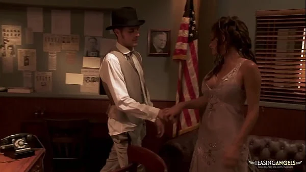 Nothing boosts the morale before cops go to work like group sex with busty babes