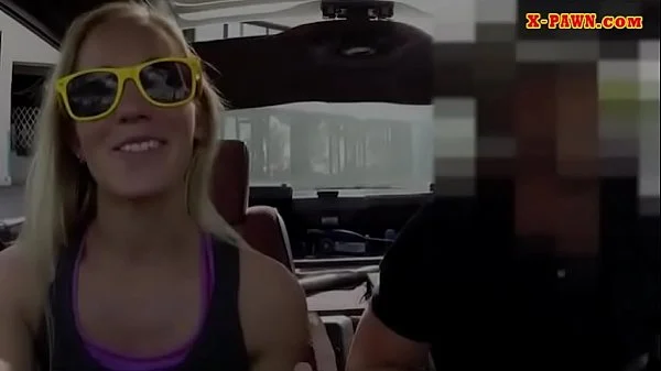 Skinny blond bimbo railed by pawn man