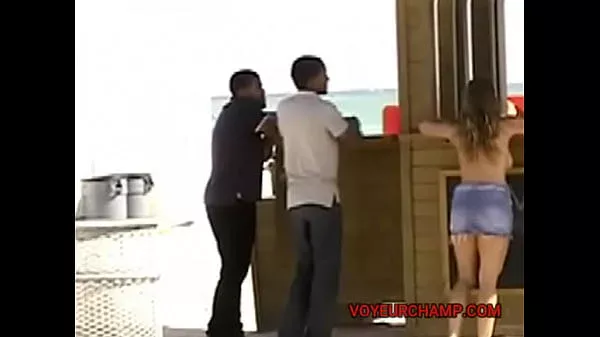 EW #37 and #42 Part 1 – Wife flashing her smooth cunt to random men on a public beach!