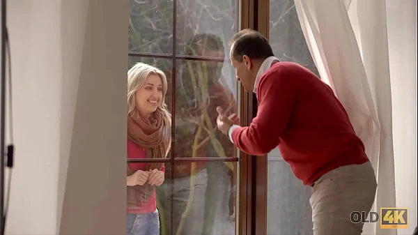 OLD4K. Naive sexpot and handsome old man have great sex at his place